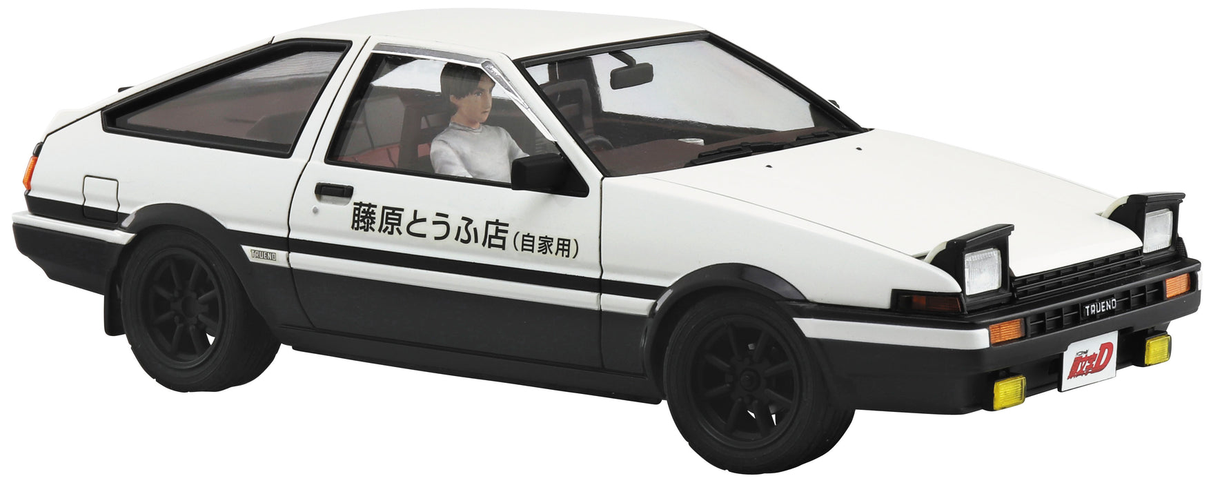 Aoshima Model Kits: Initial D - Fujiwara Takumi Ae86 Trueno Con Figura Escala 1/24 Kit De Plastico