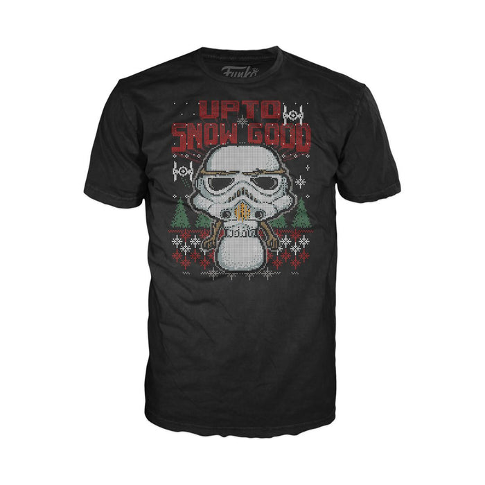 Funko Pop & Tee: Star Wars Holiday - Playera Extra Chica Con Stormtrooper Metalico