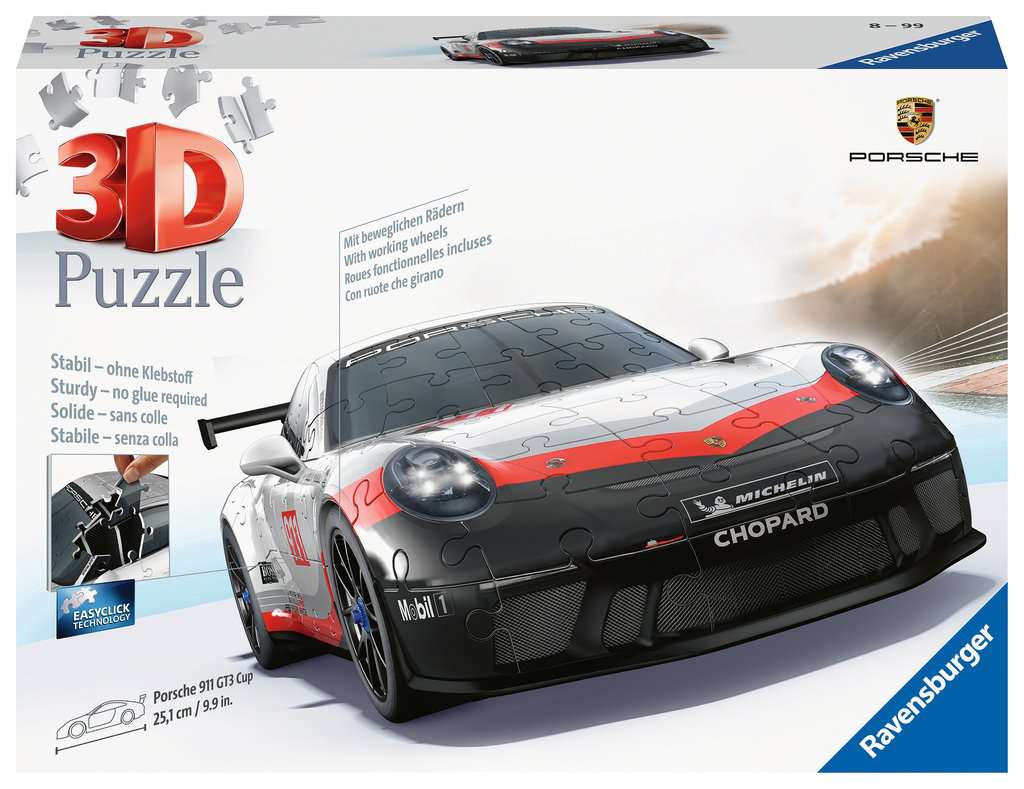 Ravensburger Rompecabezas 3D: Autos - Porsche 911 GT3 Cup 