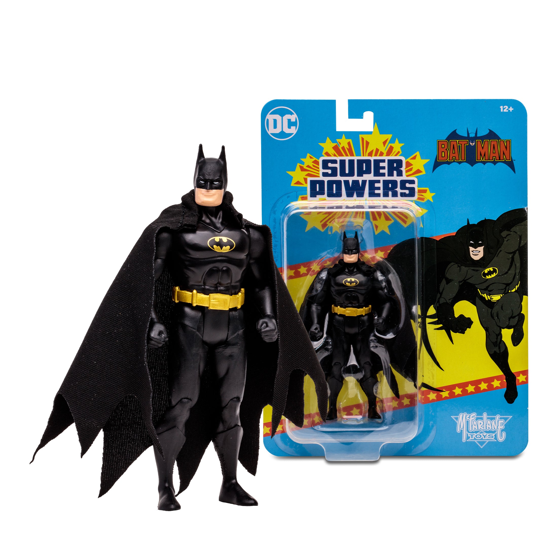 McFarlane Super Powers Figura de Accion: DC Batman - Batman Black Suit 4.5 Pulgadas