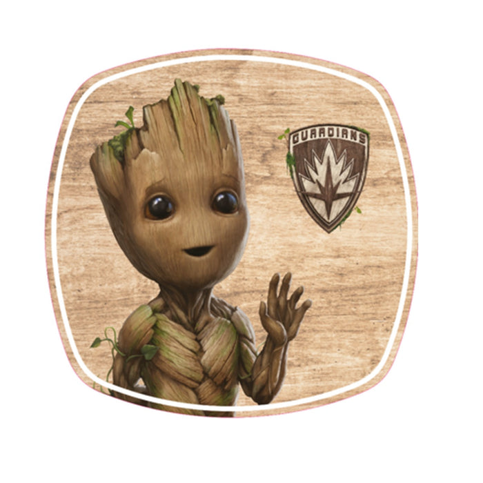 Fun Kids Plato De Bambu: Marvel Guardianes De La Galaxia - Groot Plato Cuadrado