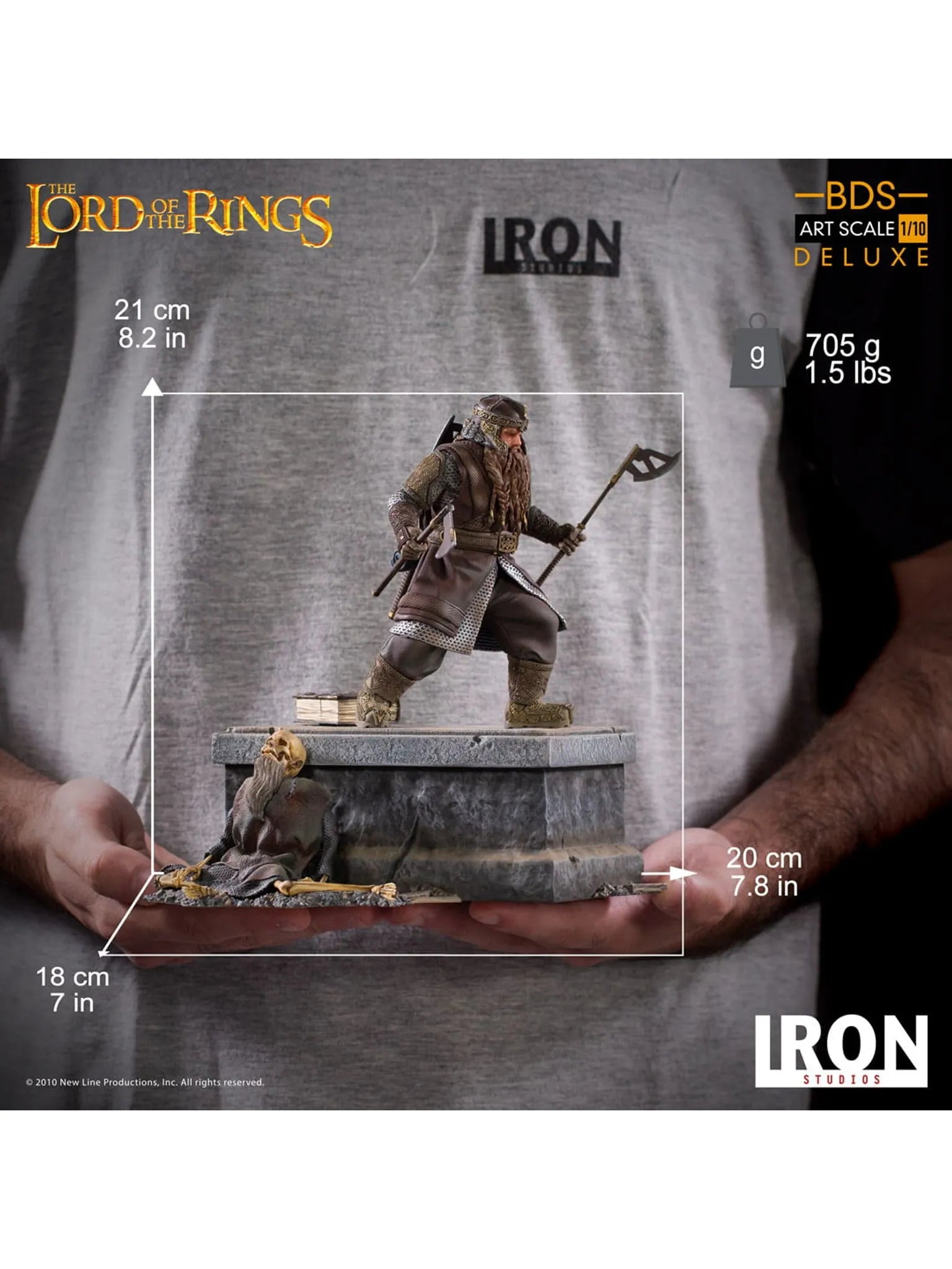 IRON Studios: The Lord Of The Rings - Gimli Deluxe BDS Escala de Arte 1/10