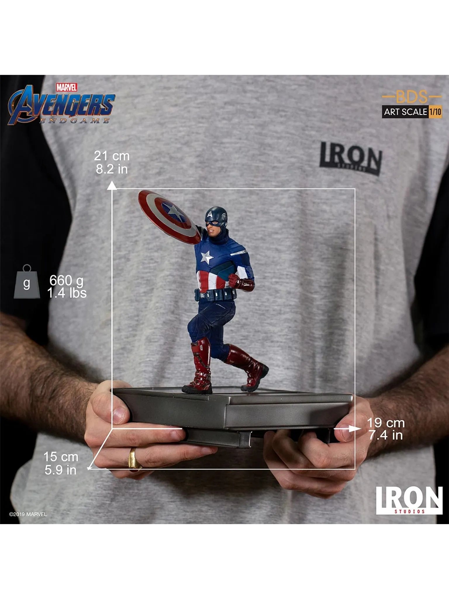 IRON Studios: Marvel Avengers Endgame - Capitan America 2012 BDS Escala de Arte 1/10