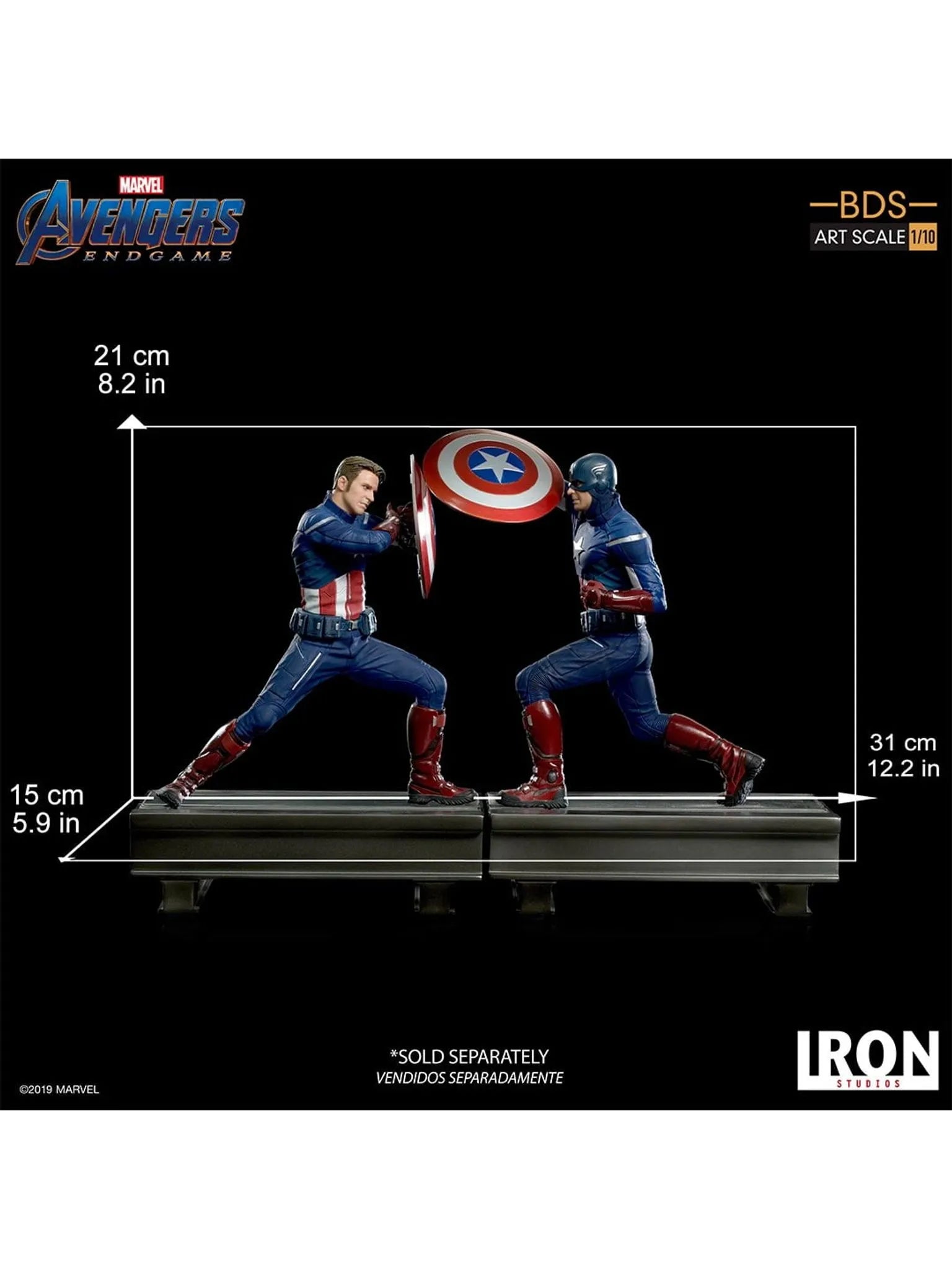 IRON Studios: Marvel Avengers Endgame - Capitan America 2012 BDS Escala de Arte 1/10