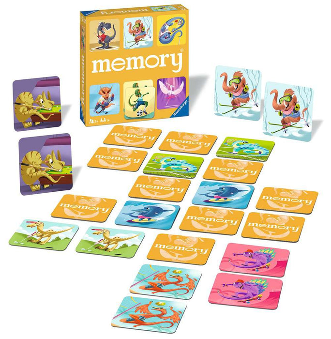 Ravensburger Juegos de Mesa: Dinosaurios - Dino Deportes Memorama