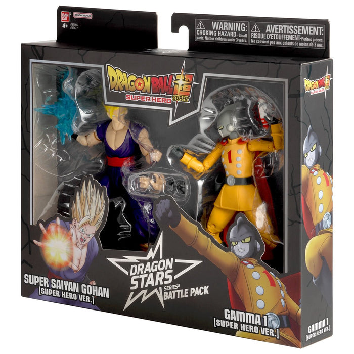 Bandai Dragon Stars: Dragon Ball Super Hero -  Gohan Super Saiyajin Vs Gamma 1 Battle 2 Pack Figura De Accion