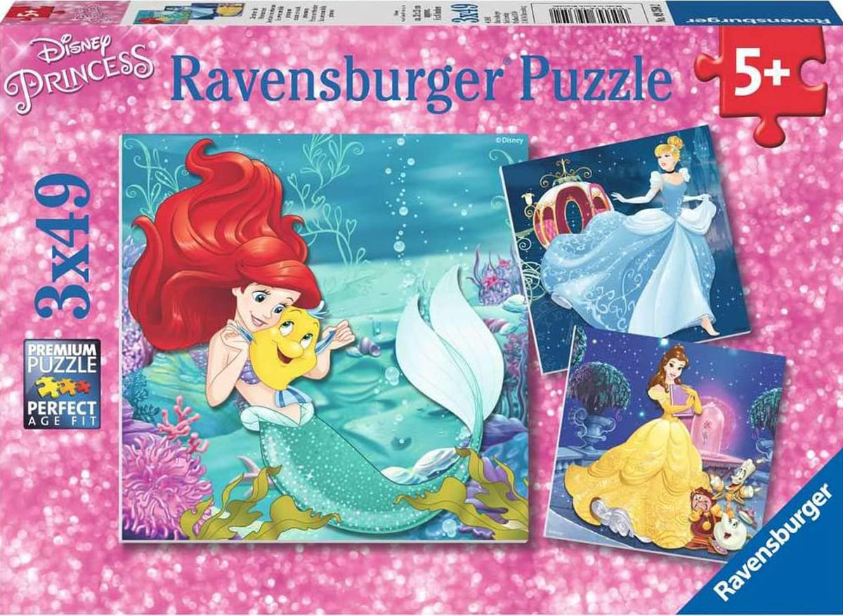 Ravensburger Rompecabezas: Disney - Aventuras de las princesas 3 Pack 49 piezas