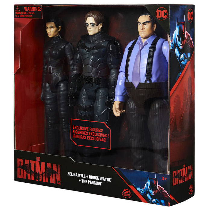 Batman Movie: Batman La Pelicula - Selina Kyle, Bruce Wayne Y Pinguino 3 Pack 12 Pulgadas