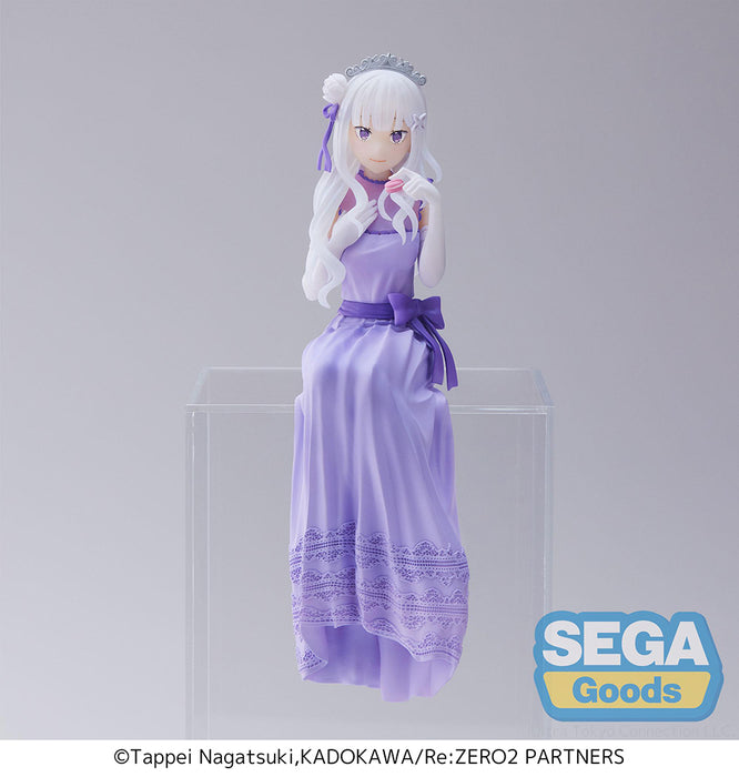 Sega Premium Perching Figure: Re Zero Starting Life In Another World - Emilia Vestido De Fiesta