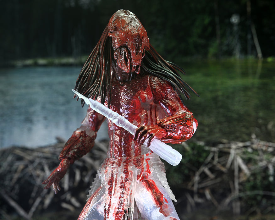 NECA Figura de Accion Ultimate: Depredador La Presa - Depredador Feral Ensangrentado 7 Pulgadas