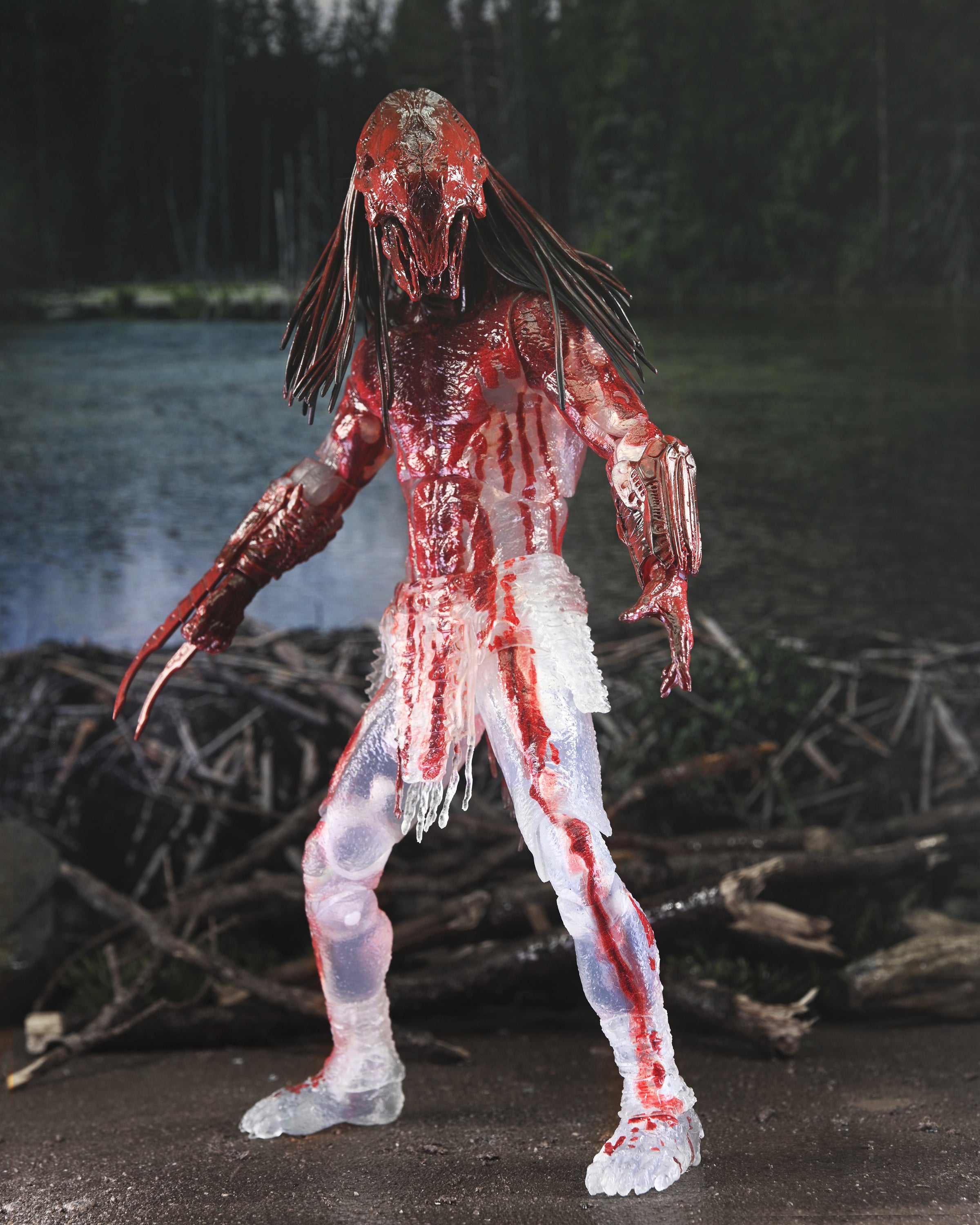 NECA Figura de Accion Ultimate: Depredador La Presa - Depredador Feral Ensangrentado 7 Pulgadas