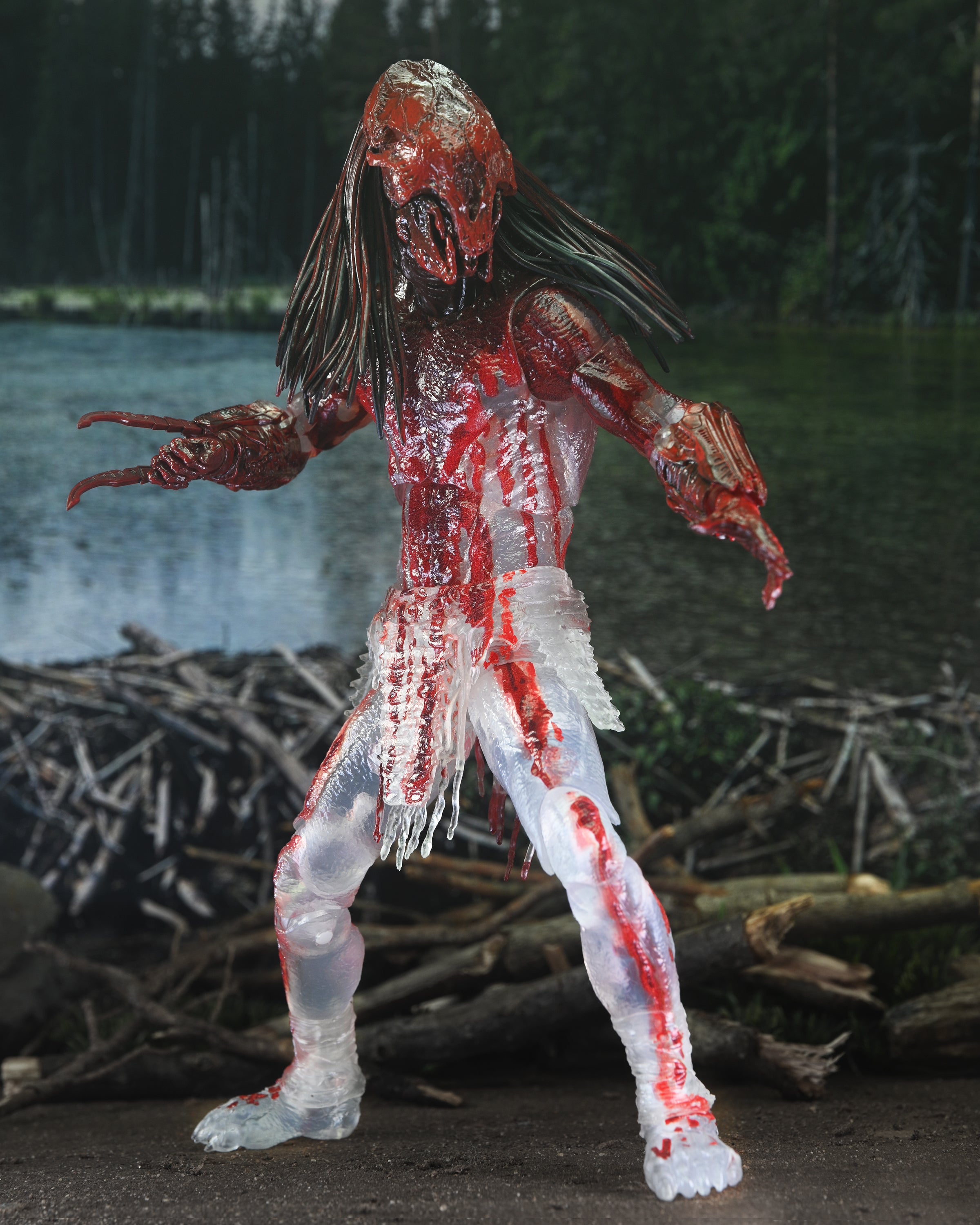 NECA Figura de Accion Ultimate: Depredador La Presa - Depredador Feral Ensangrentado 7 Pulgadas