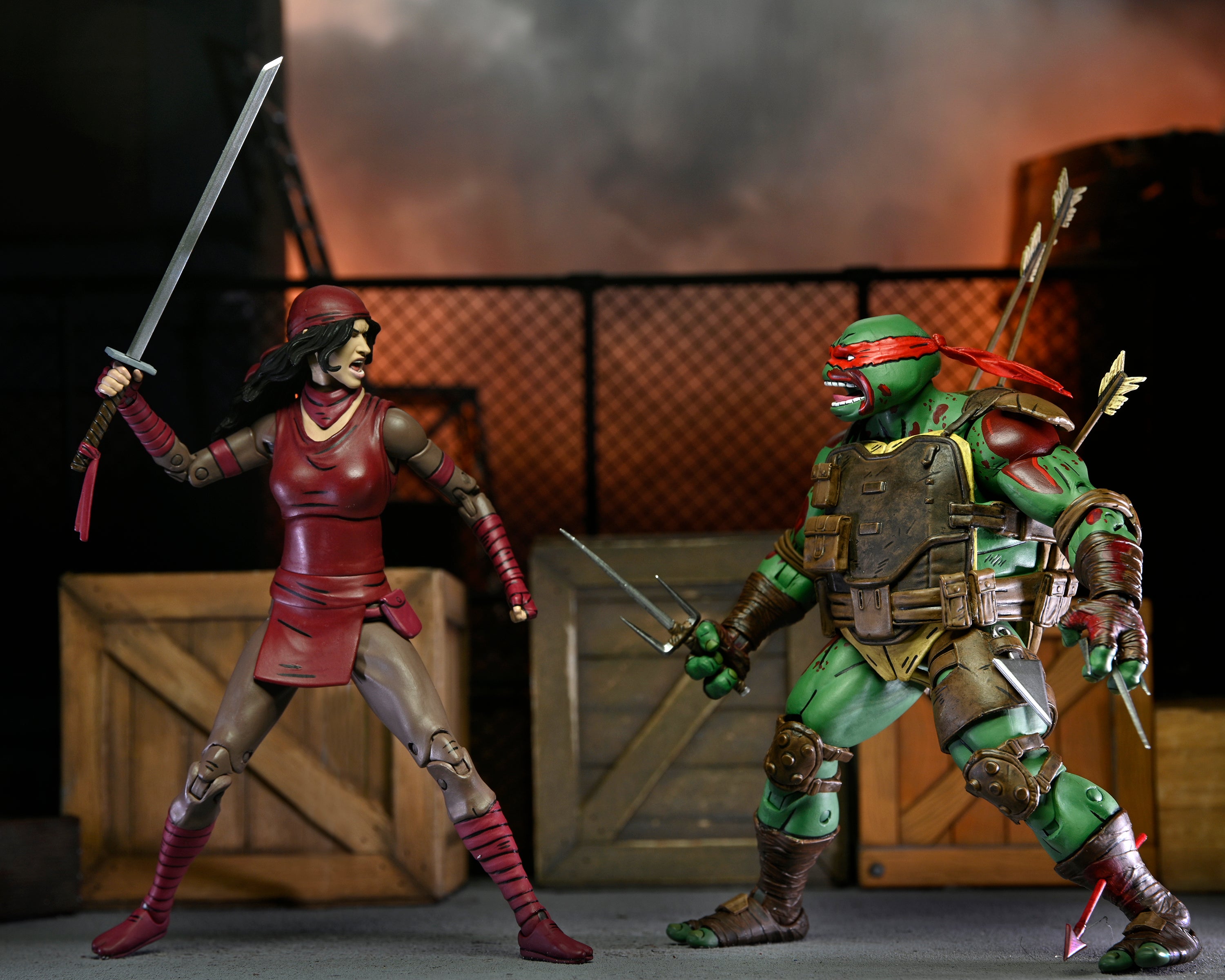 NECA Figura de Accion Ultimate: TMNT Tortugas The Last Ronin - Raphael El Primero En Caer 7 Pulgadas