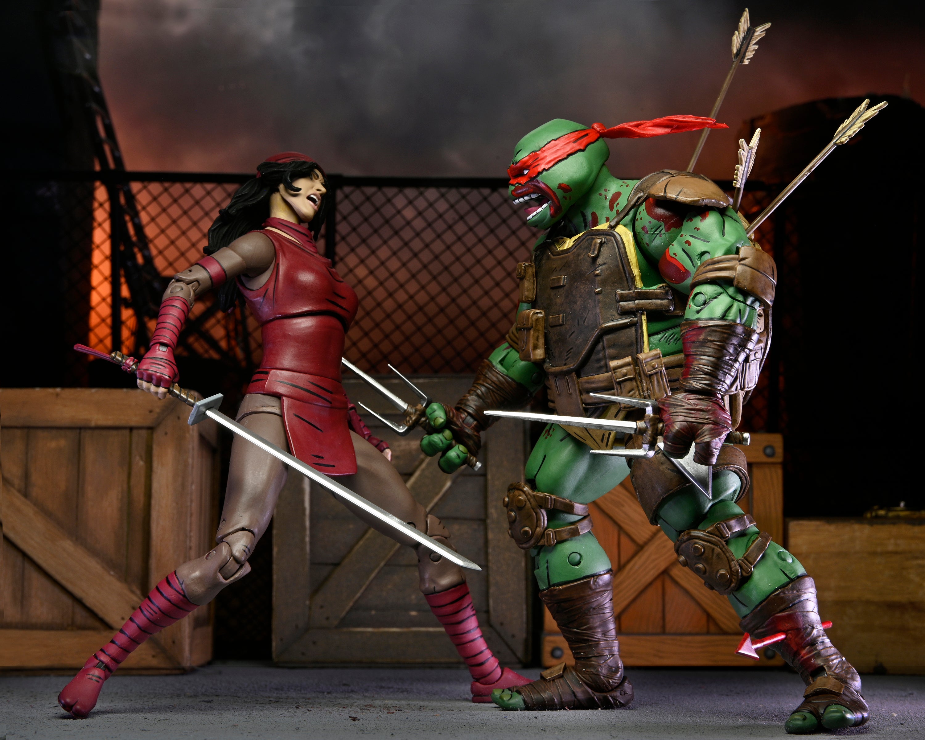 NECA Figura de Accion Ultimate: TMNT Tortugas The Last Ronin - Raphael El Primero En Caer 7 Pulgadas