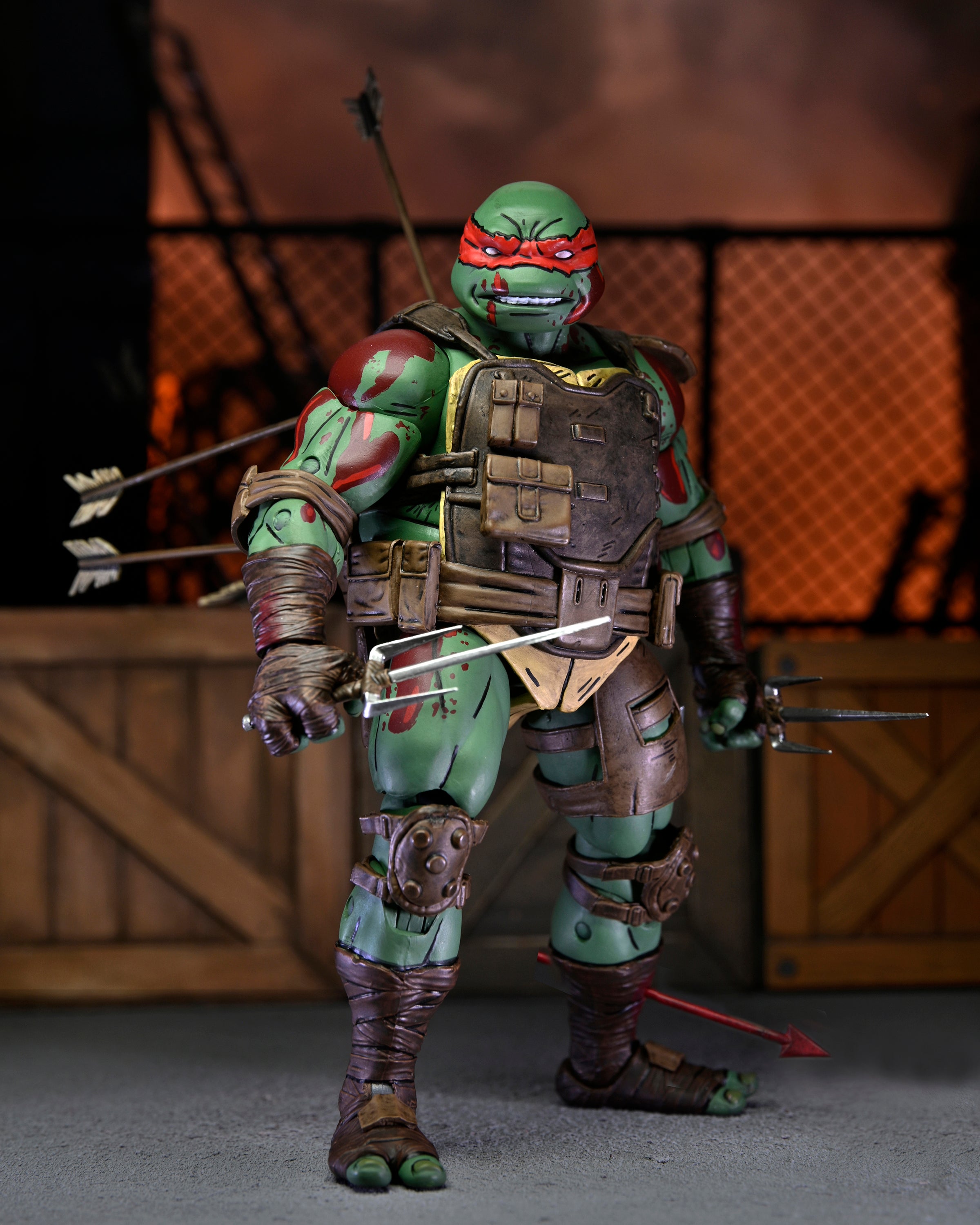 NECA Figura de Accion Ultimate: TMNT Tortugas The Last Ronin - Raphael El Primero En Caer 7 Pulgadas