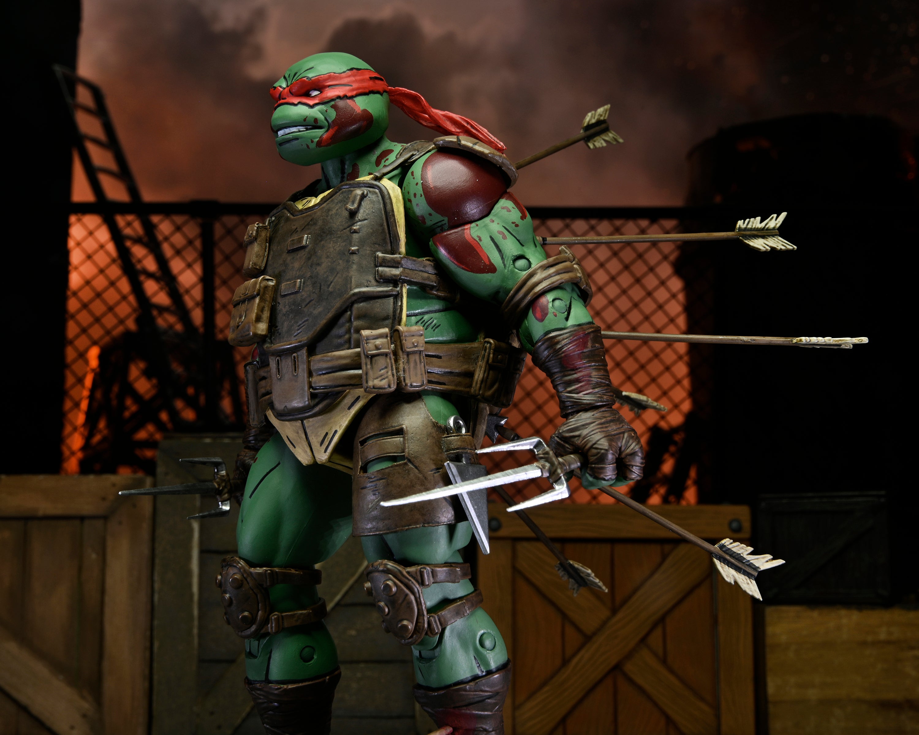 NECA Figura de Accion Ultimate: TMNT Tortugas The Last Ronin - Raphael El Primero En Caer 7 Pulgadas