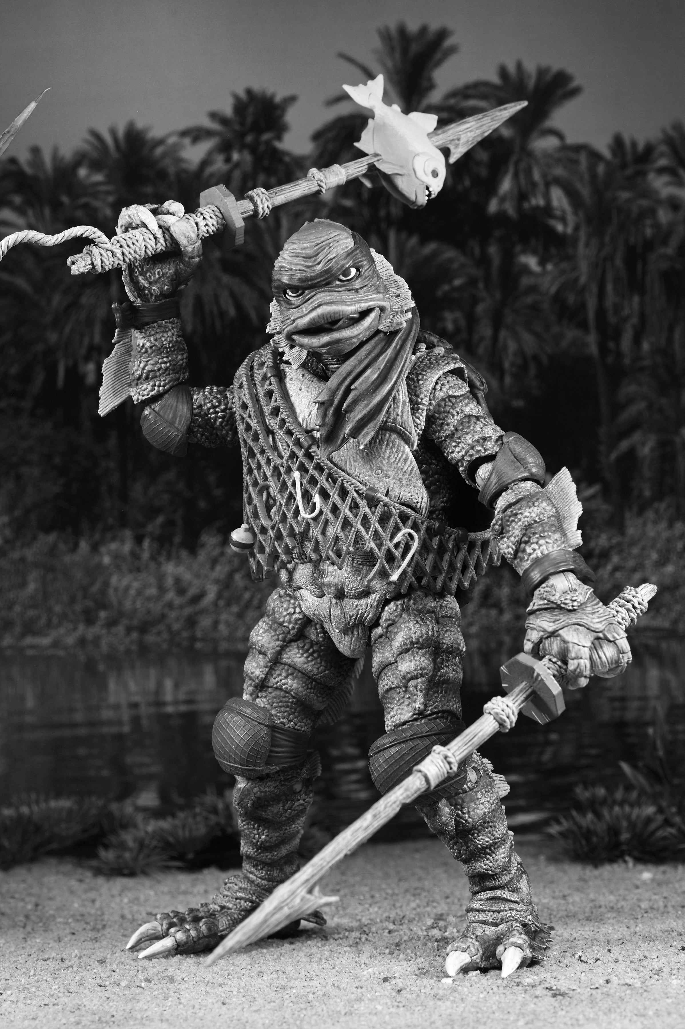 NECA Figura de Accion: Universal Monsters x TMNT - Tortugas En Blanco Y Negro 4 Pack 7 Pulgadas