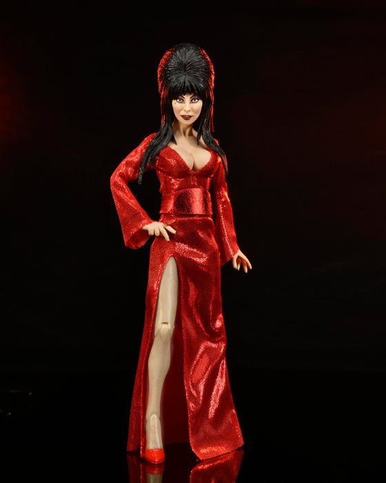 NECA Figura de Accion Vestida: Elvira La Dama De La Oscuridad - Elvira Vestido Rojo 8 Pulgadas