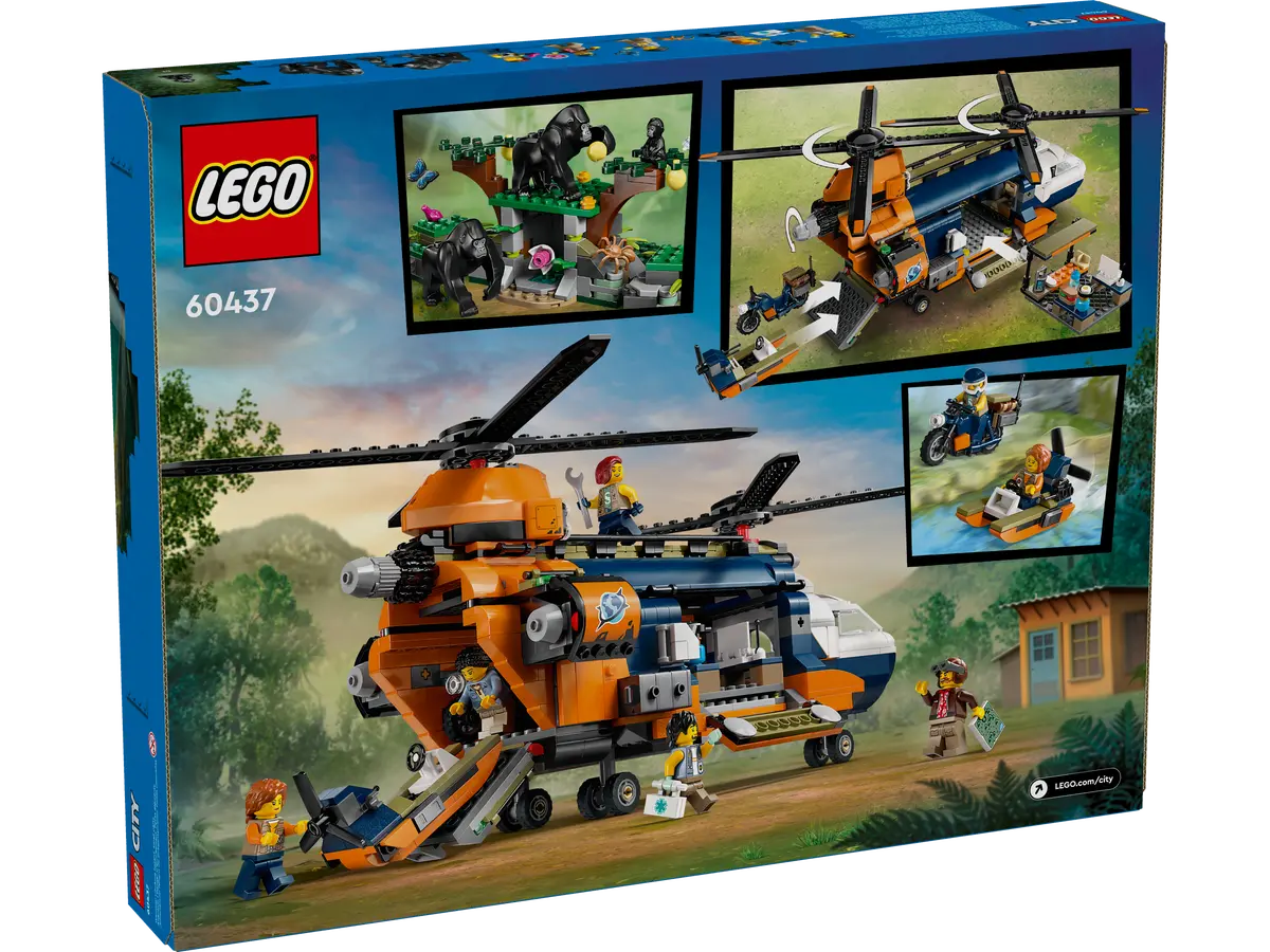 LEGO City Exploradores de la Jungla: Helicoptero en Campamento Base 60437