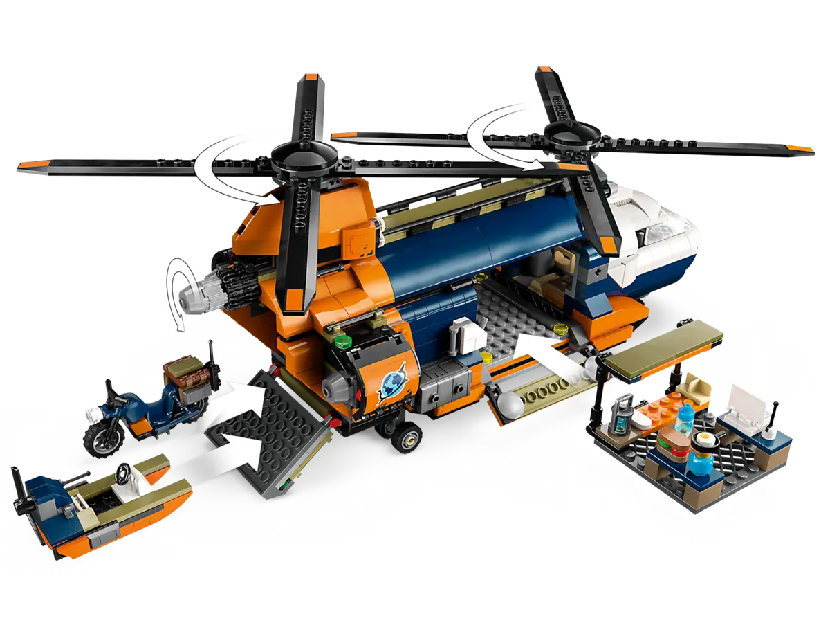 LEGO City Exploradores de la Jungla: Helicoptero en Campamento Base 60437