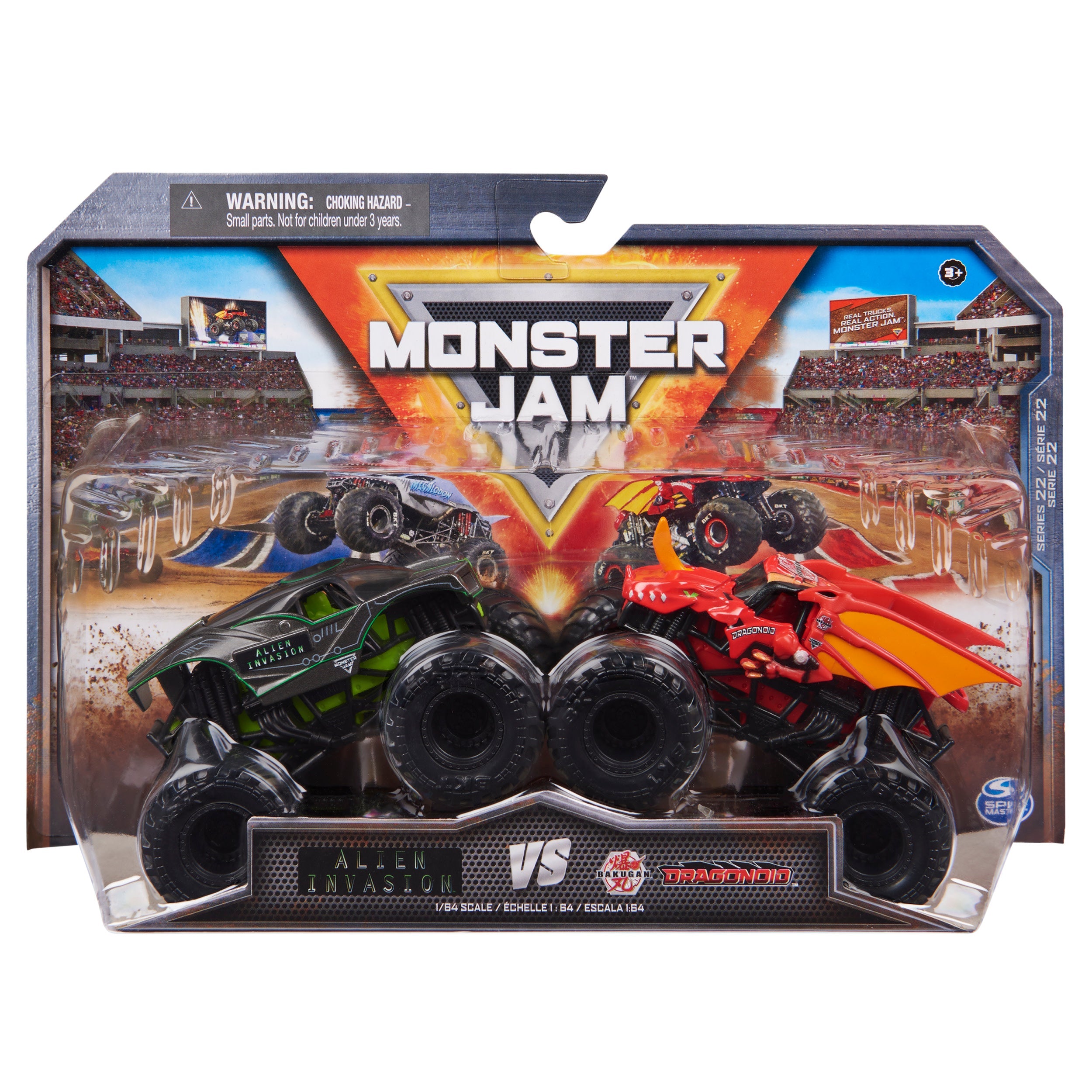 Monster Jam: Alien Invasion Vs Bakugan Dragonid Escala 1/64 2 Pack