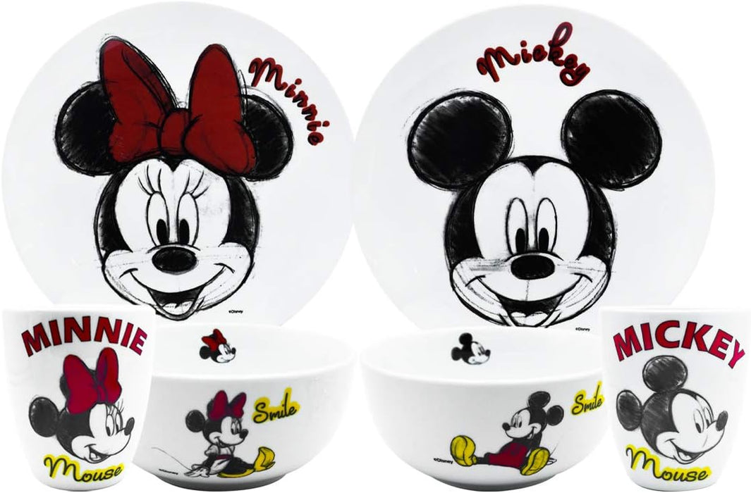 Fun Kids Vajilla: Disney - Mickey Y Minnie Set De 12 Piezas