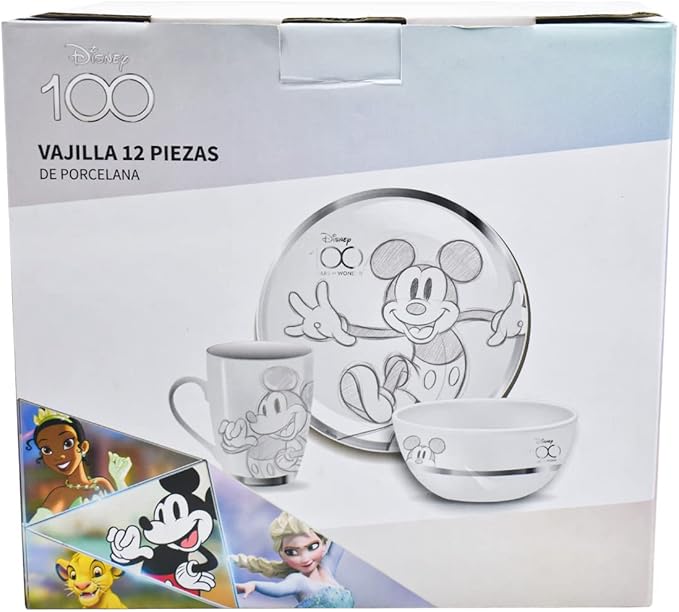 Fun Kids Vajilla De Porcelana Disney 100 Minnie Con Amigos 12 Pieza Distrito Max