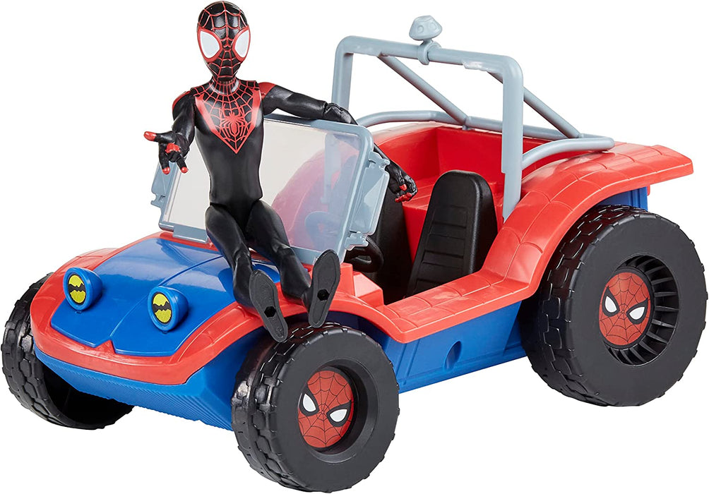 Marvel Spider Man: Spider Mobile Y Miles Morales Figura 6 Pulgadas