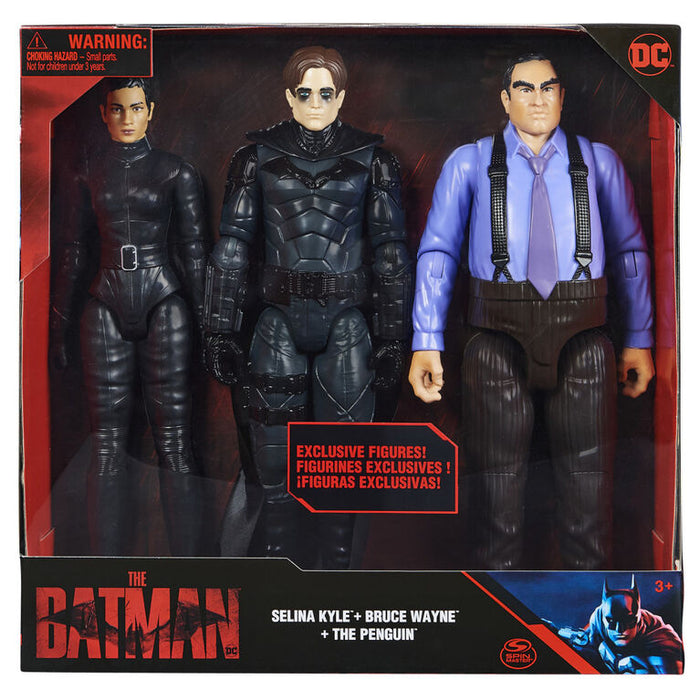 Batman Movie: Batman La Pelicula - Selina Kyle, Bruce Wayne Y Pinguino 3 Pack 12 Pulgadas