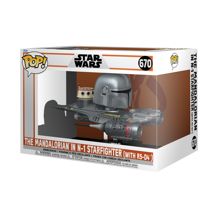 Funko Pop Rides: Star Wars The Mandalorian - Mando En Caza Estelar De Naboo N-1 Con R5 D4