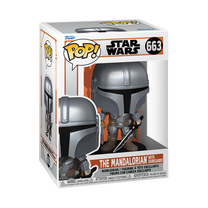 Funko Pop Star Wars: The Mandalorian - El Mandaloriano Con Sable Oscuro