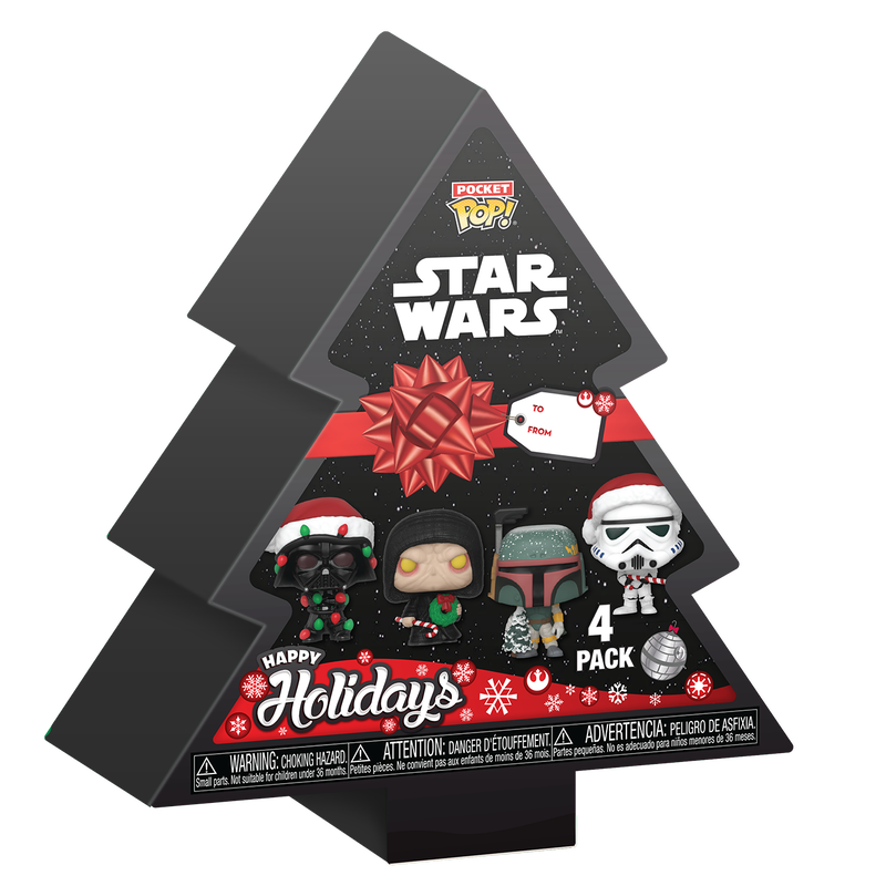 Funko Pocket Pop: Star Wars - Caja De Arbol De Navidad 4 Pack