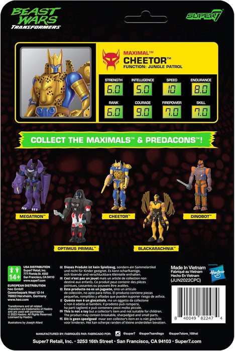 Super7 ReAction: Transformers Guerra de Bestias - Cheetor