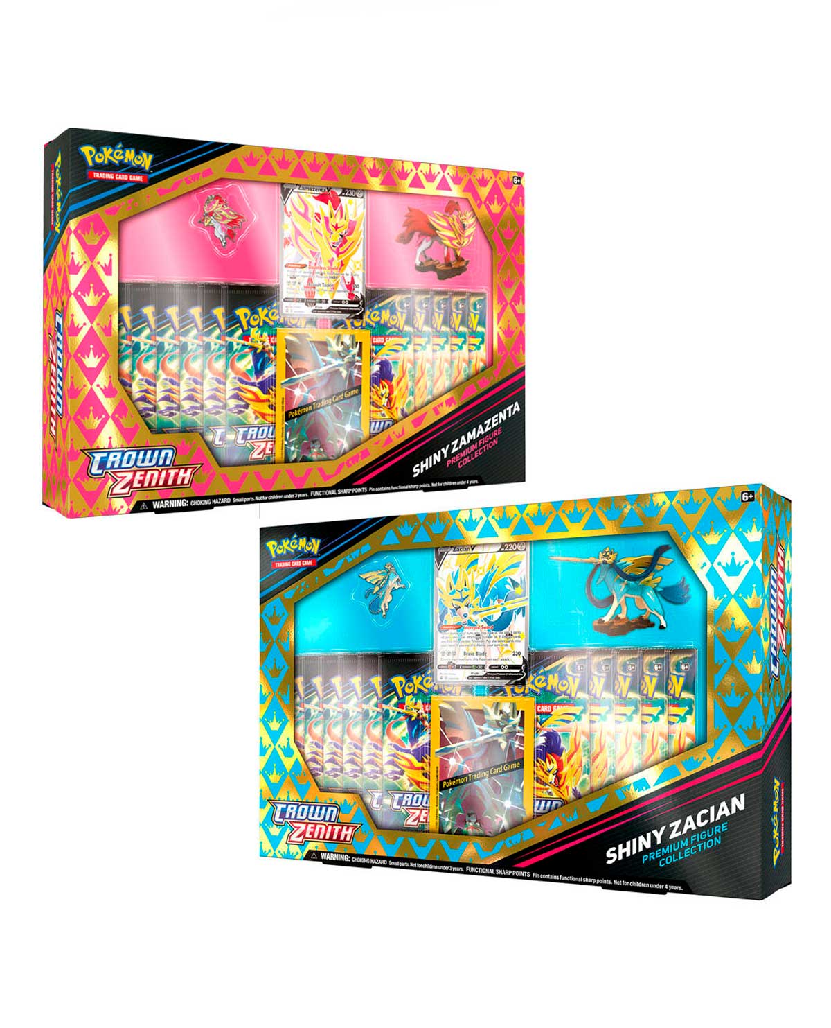 Pokemon TCG: Crown Zenith - Shiny Zacian o Shiny Zamazenta Premium Figure Collection En Español