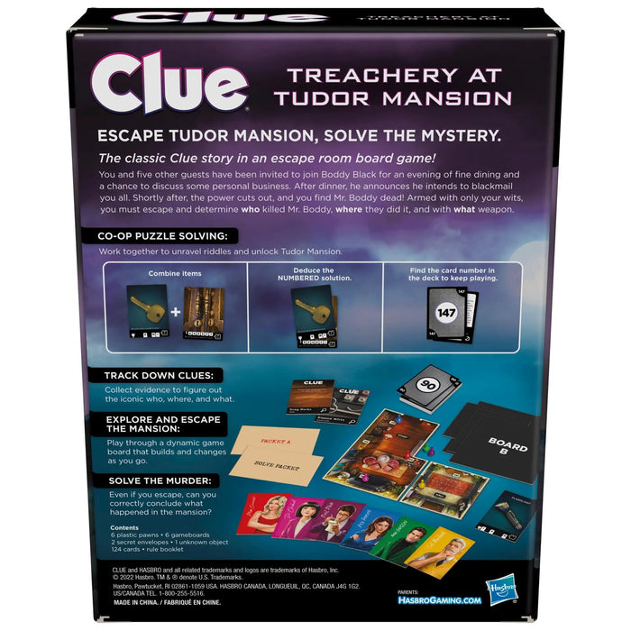 Hasbro Gaming: Clue Traicion En La Mansion Tudor Juego De Mesa