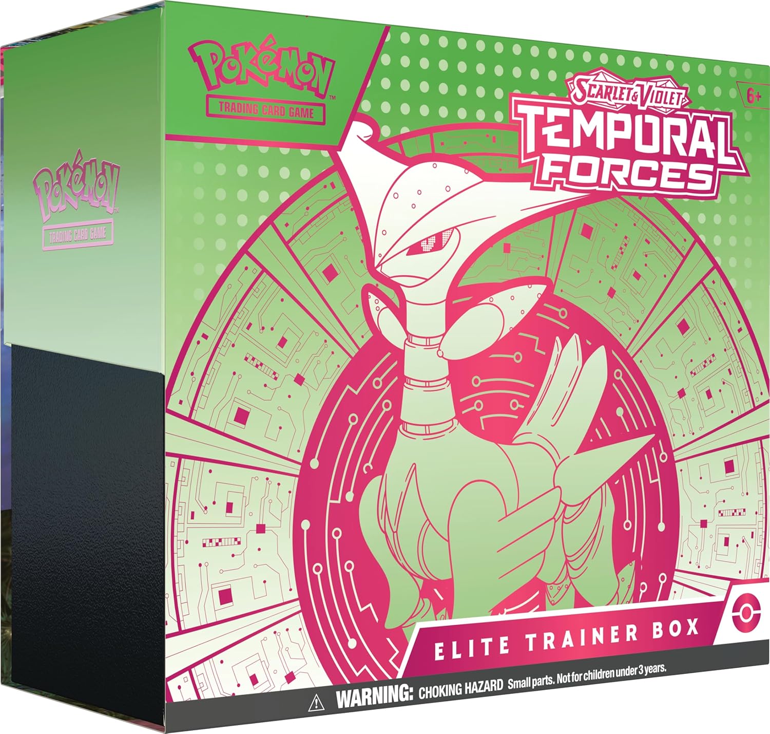 Pokemon TCG Scarlet & Violet: Temporal Forces - Elite Trainer Box Iron Leaves con Iron Thorns En Ingles