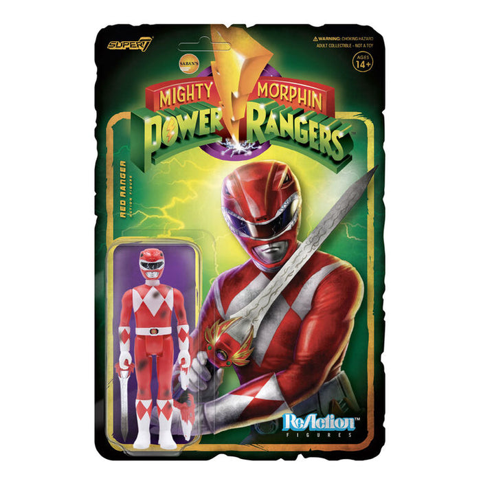 Super7 ReAction: Power Rangers - Red Ranger Deterioro de Batalla Exclusivo SDCC