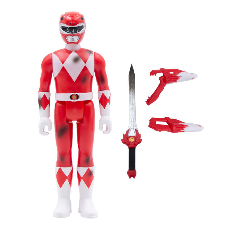 Super7 ReAction: Power Rangers - Red Ranger Deterioro de Batalla Exclusivo SDCC