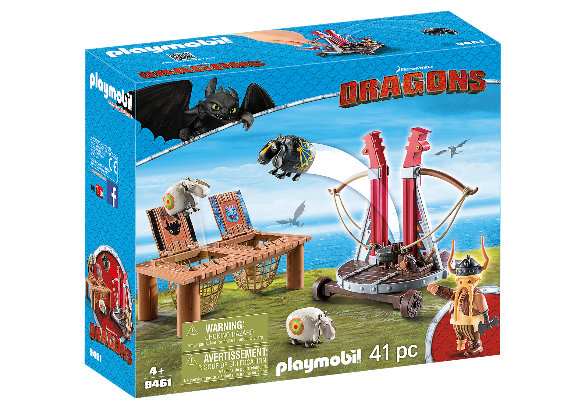 Playmobil Dragons de Dreamworks: Bocon con Lanzadera de Ovejas 9461