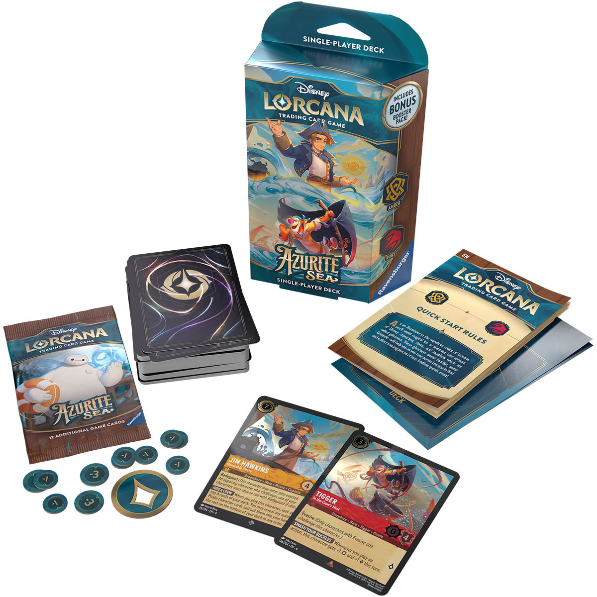 Lorcana: Azurite Sea - Starter Deck Display En Ingles 8 Pack En Ingles