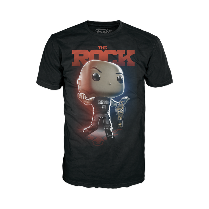 Funko Boxed Tee: WWE - La Roca Con Cinturon Playera Extra Chica