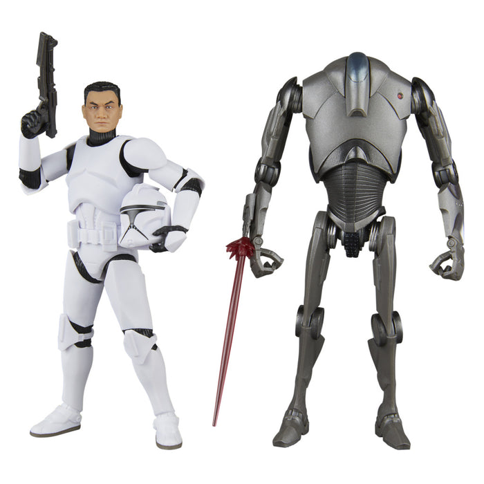 Star Wars The Black Series: Attack Of The Clones - Clon Trooper Fase 1 Y Superdroide De Combate 2 Pack