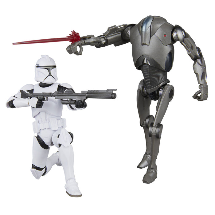 Star Wars The Black Series: Attack Of The Clones - Clon Trooper Fase 1 Y Superdroide De Combate 2 Pack