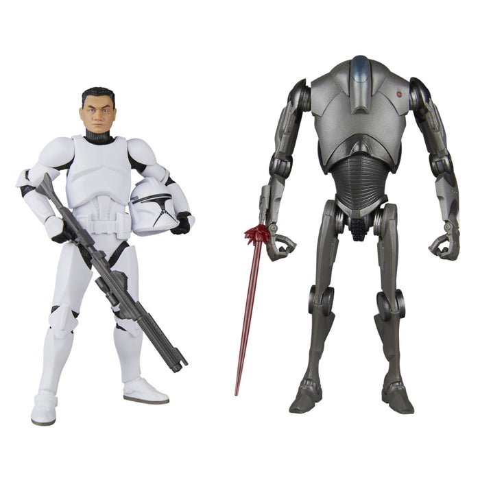 Star Wars The Black Series: Attack Of The Clones - Clon Trooper Fase 1 Y Superdroide De Combate 2 Pack