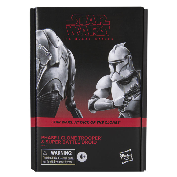 Star Wars The Black Series: Attack Of The Clones - Clon Trooper Fase 1 Y Superdroide De Combate 2 Pack