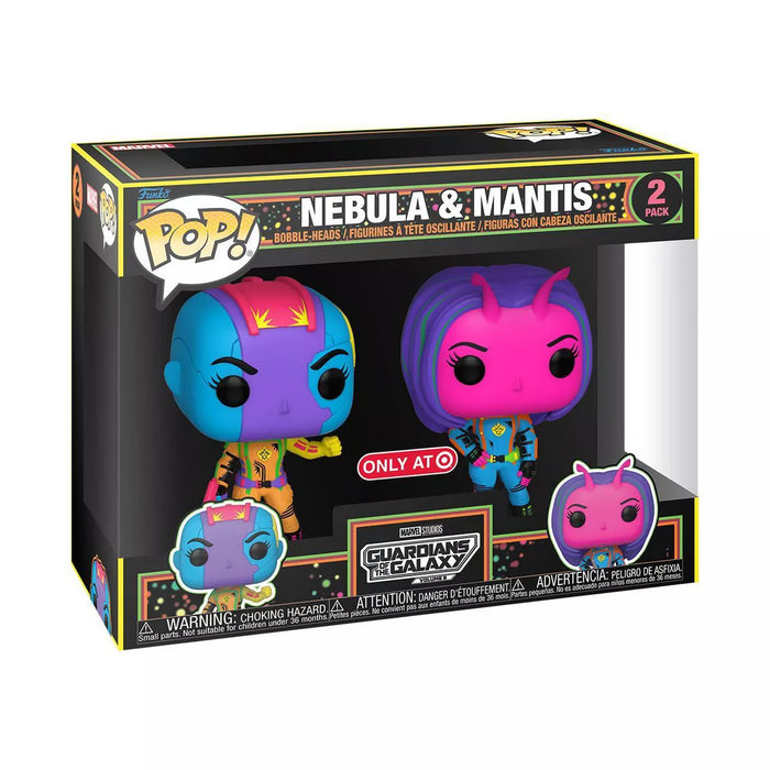 Funko Pop Marvel: Guardianes De La Galaxia Vol 3 - Mantis Y Nebula Blacklight 2 Pack Exclusivo