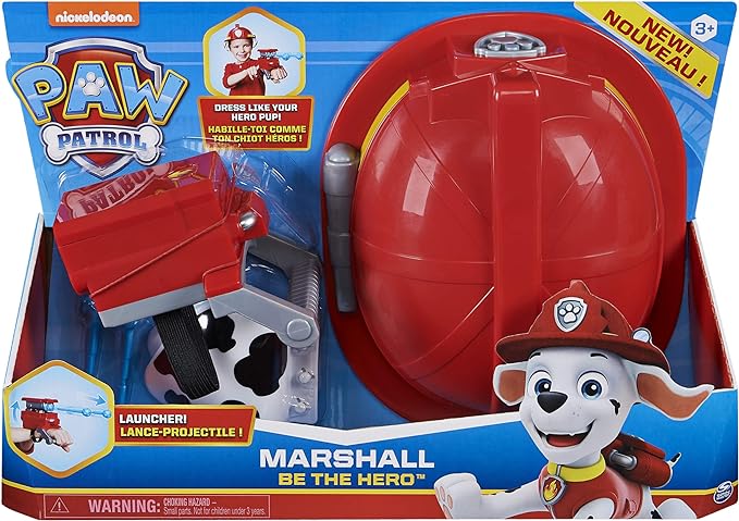 Paw Patrol: Paw Patrol Lanzador y Casco Hero Up Pup - Marshall