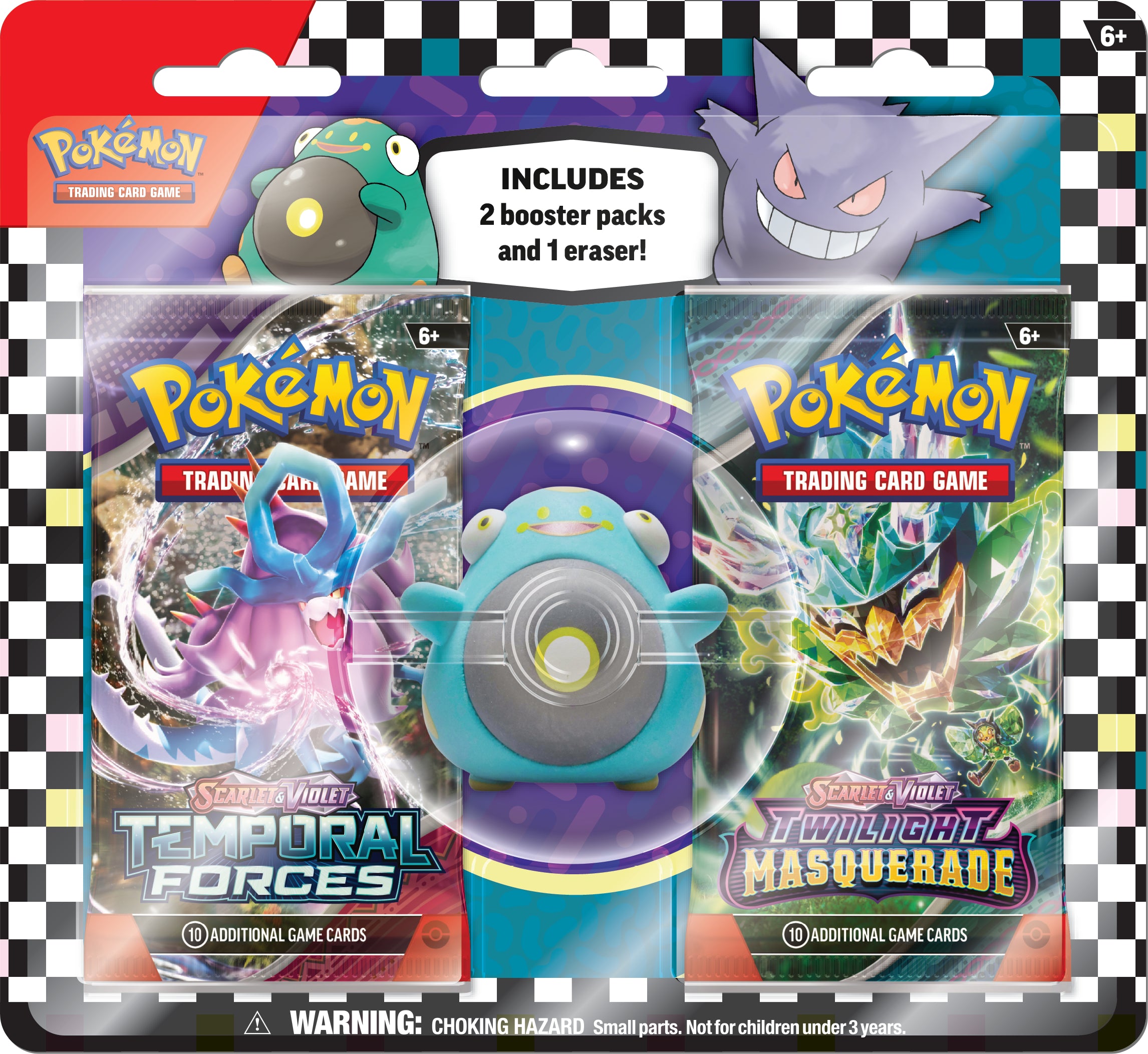 Pokemon TCG: Back to School - Blister Eraser Bellibolt o Gengar 2024 En Ingles