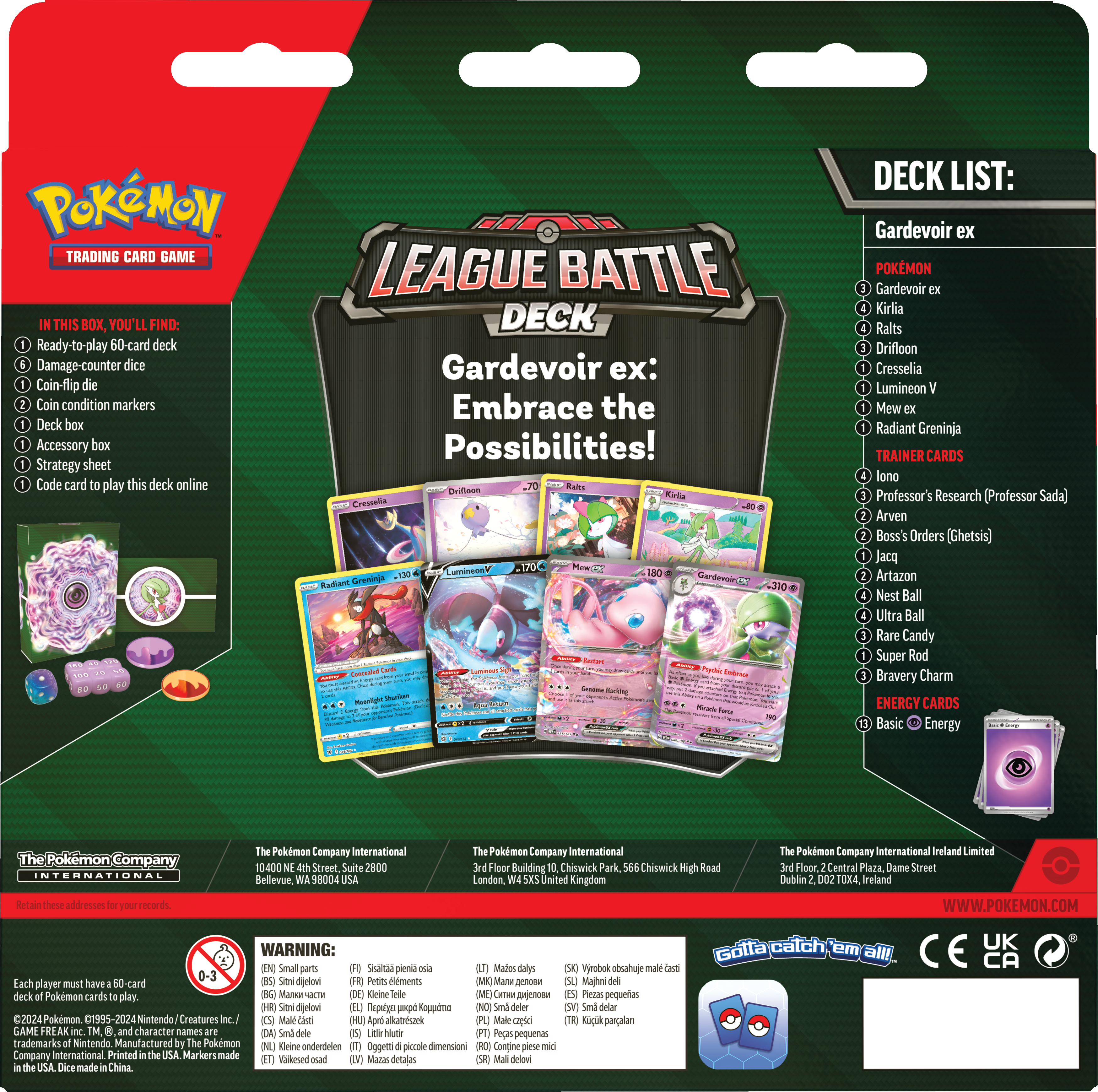 Pokemon TCG: Gardevoir Ex League Battle Deck En Ingles