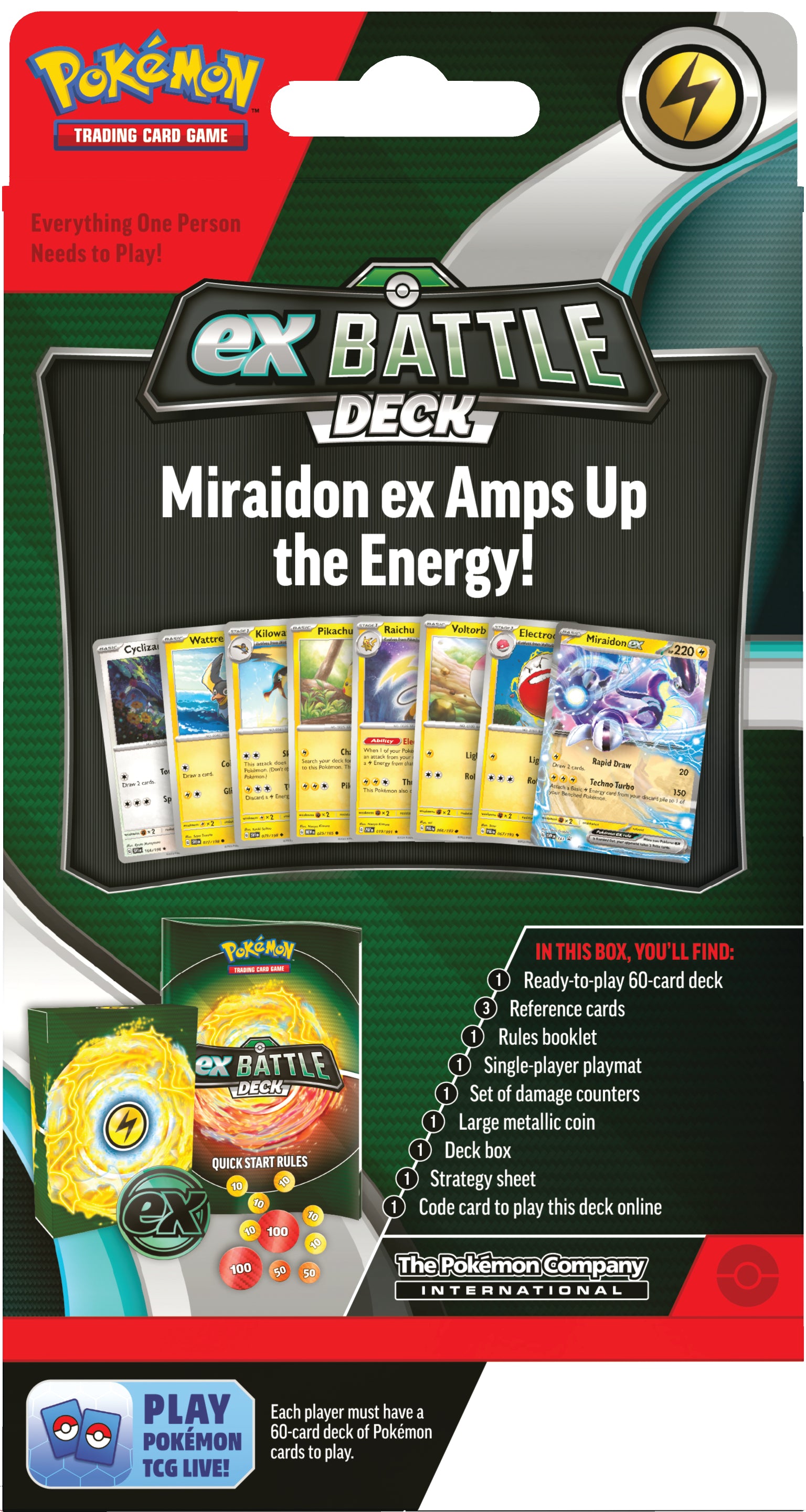 Pokemon TCG: Miraidon ex o Victini ex Battle Deck En Español Surtido